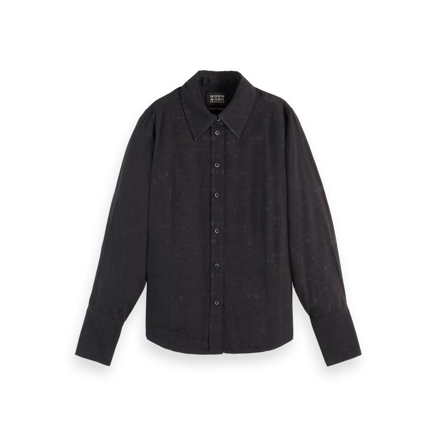 Снимка на SCOTCH&SODA WOMEN'S REGULAR FIT JACQUARD SHIRT IN METEORITE