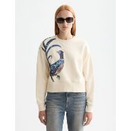 Picture of SCOTCH&SODA WOMEN'S WASHED ARTWORK LOOSE FIT SWEATER IN EGGNOG 4
