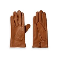 Снимка на SCOTCH&SODA WOMEN'S PERFORATED LEATHER GLOVES IN TAN 1