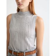 Снимка на SCOTCH&SODA WOMEN'S METALLIC POINTELLE KNITTED TANK IN SILVER 6