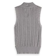 Снимка на SCOTCH&SODA WOMEN'S METALLIC POINTELLE KNITTED TANK IN SILVER 2