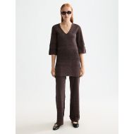 Снимка на SCOTCH&SODA WOMEN'S METALLIC POINTELLE PULLOVER IN CHOCOLATE PLUM METALLIC 7
