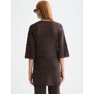 Снимка на SCOTCH&SODA WOMEN'S METALLIC POINTELLE PULLOVER IN CHOCOLATE PLUM METALLIC 5