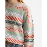 Снимка на SCOTCH&SODA WOMEN'S FAIR ISLE RELAXED PULLOVER IN TANNIN MELANGE 6