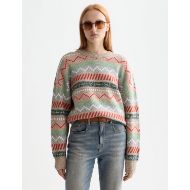 Снимка на SCOTCH&SODA WOMEN'S FAIR ISLE RELAXED PULLOVER IN TANNIN MELANGE 4