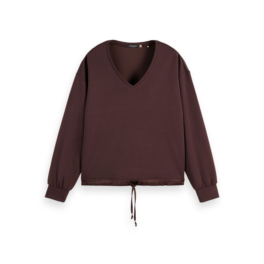 Picture of SCOTCH&SODA WOMEN'S MODAL SWEATER IN CHOCOLATE PLUM