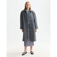Picture of SCOTCH&SODA WOMEN'S WOOL BLEND CARCOAT IN CHARCOAL/ FADED DENIM HERRINGBONE 7
