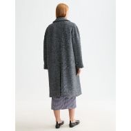 Picture of SCOTCH&SODA WOMEN'S WOOL BLEND CARCOAT IN CHARCOAL/ FADED DENIM HERRINGBONE 8