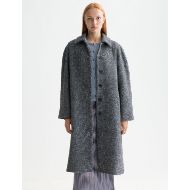 Picture of SCOTCH&SODA WOMEN'S WOOL BLEND CARCOAT IN CHARCOAL/ FADED DENIM HERRINGBONE 4