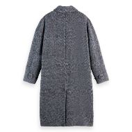 Picture of SCOTCH&SODA WOMEN'S WOOL BLEND CARCOAT IN CHARCOAL/ FADED DENIM HERRINGBONE 2
