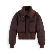 Picture of SCOTCH&SODA WOMEN'S AVIATOR COLLAR PUFFER IN CHOCOLATE PLUM 1