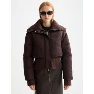 Picture of SCOTCH&SODA WOMEN'S AVIATOR COLLAR PUFFER IN CHOCOLATE PLUM 4