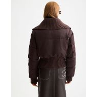 Picture of SCOTCH&SODA WOMEN'S AVIATOR COLLAR PUFFER IN CHOCOLATE PLUM 5