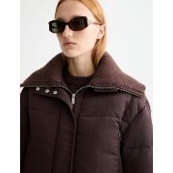 Picture of SCOTCH&SODA WOMEN'S AVIATOR COLLAR PUFFER IN CHOCOLATE PLUM 6
