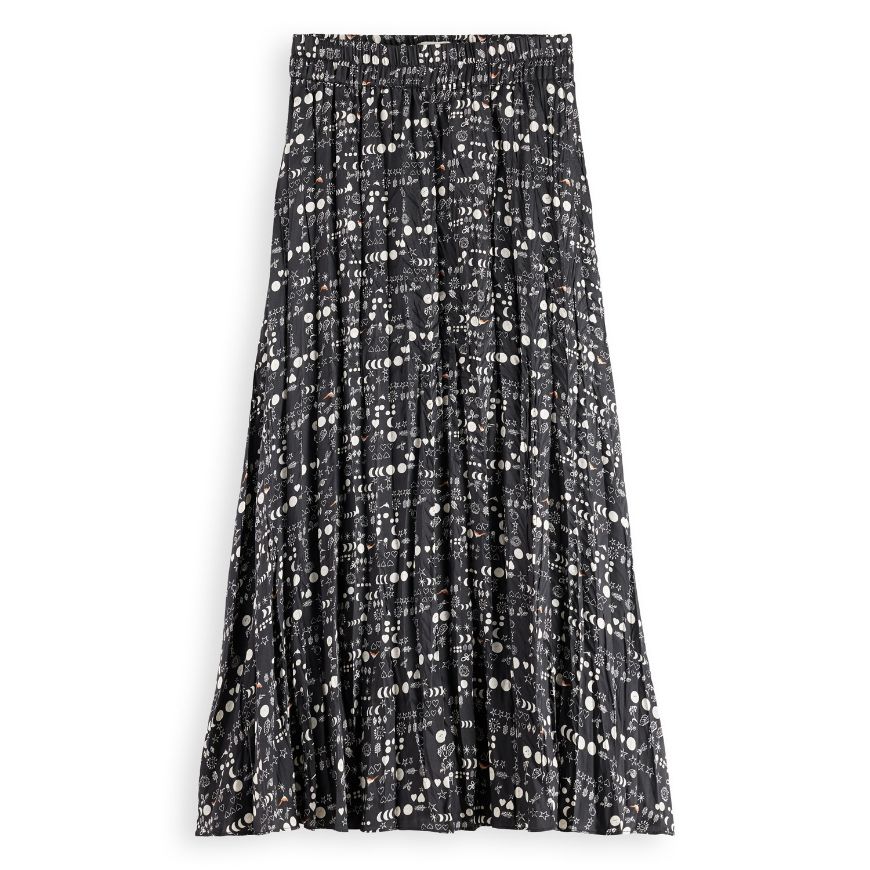 Снимка на SCOTCH&SODA WOMEN'S CRINKLE PLEAT MIDI SKIRT IN MOON GARDENING