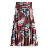 Снимка на SCOTCH&SODA WOMEN'S CRINKLE PLEAT MIDI SKIRT IN ABSTRACT MOUNTAIN 1
