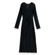 Снимка на SCOTCH&SODA WOMEN'S SKINNY RIB KNITTED WRAP DRESS IN METEORITE 1