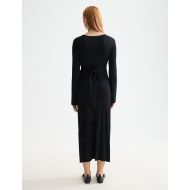 Снимка на SCOTCH&SODA WOMEN'S SKINNY RIB KNITTED WRAP DRESS IN METEORITE 5