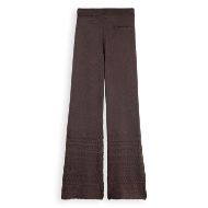 Снимка на SCOTCH&SODA WOMEN'S METALLIC POINTELLE KNITTED TROUSER IN CHOCOLATE PLUM METALLIC 2