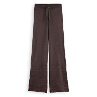 Снимка на SCOTCH&SODA WOMEN'S METALLIC POINTELLE KNITTED TROUSER IN CHOCOLATE PLUM METALLIC 1