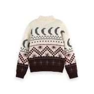 Снимка на SCOTCH&SODA WOMEN'S METALLIC FAIR ISLE PULLOVER IN CHOCOLATE PLUM 2