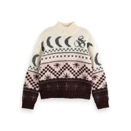 Снимка на SCOTCH&SODA WOMEN'S METALLIC FAIR ISLE PULLOVER IN CHOCOLATE PLUM 1