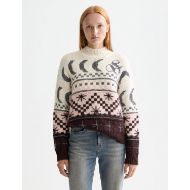 Снимка на SCOTCH&SODA WOMEN'S METALLIC FAIR ISLE PULLOVER IN CHOCOLATE PLUM 4