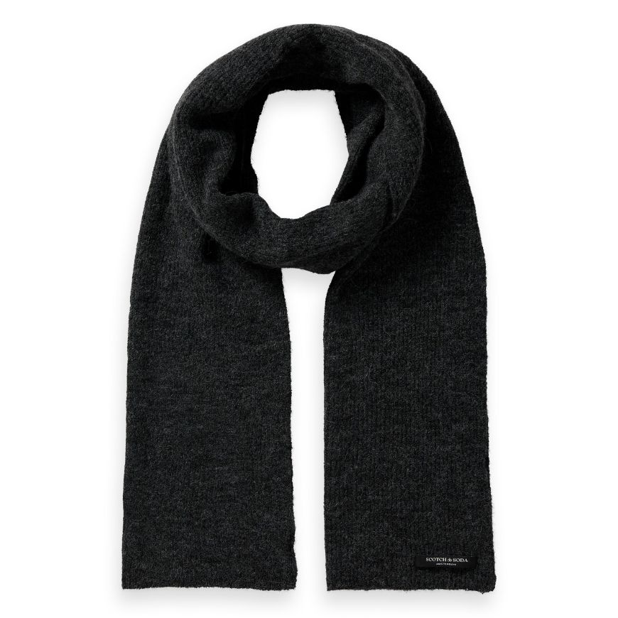 Снимка на SCOTCH&SODA WOMEN'S LOGO KNITTED SCARF IN CHARCOAL MELANGE