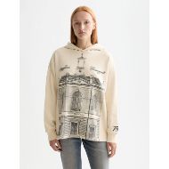 Picture of SCOTCH&SODA WOMEN'S 750 YEARS ARTWORK HOODIE IN SANDSHELL 4
