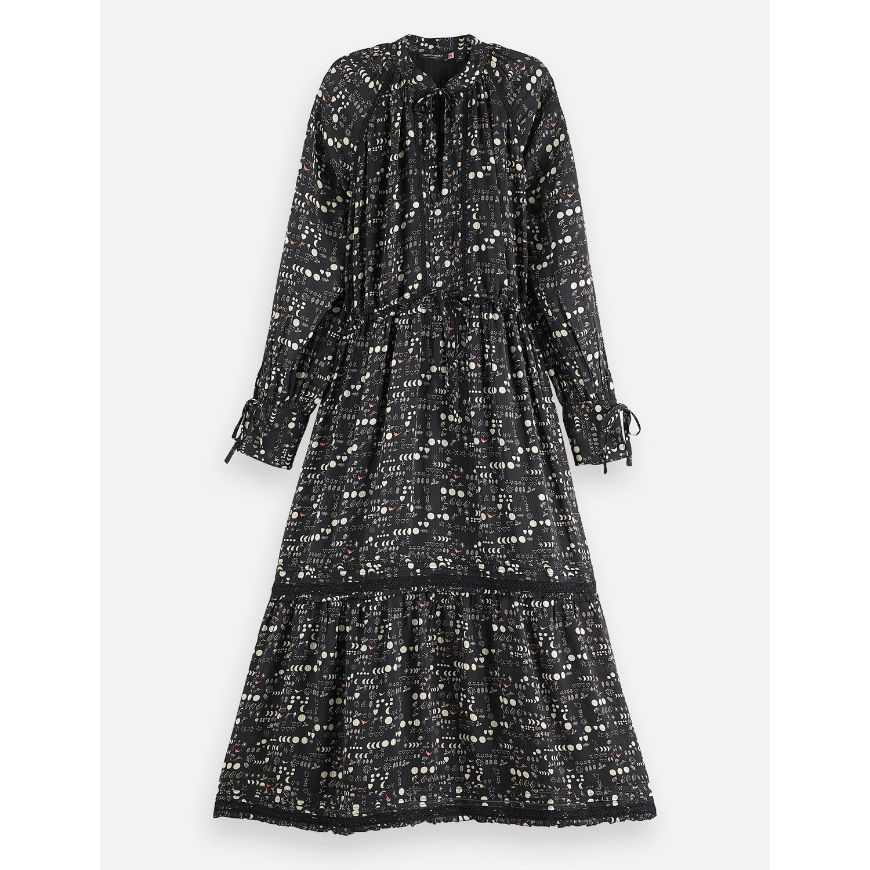 Снимка на SCOTCH&SODA WOMEN'S MAXI DRESS WITH LACE DETAILS IN MOON GARDENING
