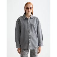 Снимка на SCOTCH&SODA WOMEN'S WASHED DENIM OVERSHIRT - BLACK SPARK IN BLACK SPARK 4