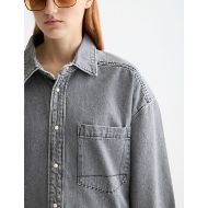 Снимка на SCOTCH&SODA WOMEN'S WASHED DENIM OVERSHIRT - BLACK SPARK IN BLACK SPARK 6