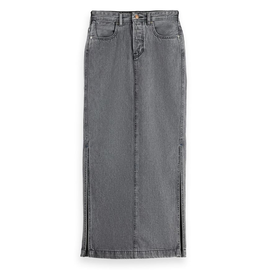Снимка на SCOTCH&SODA WOMEN'S BLACK DENIM LONG SKIRT - BLACK SPARK
