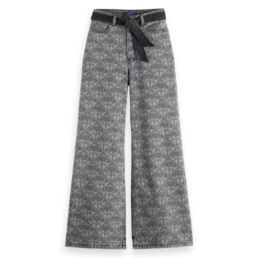 Picture of SCOTCH&SODA WOMEN'S THE WAVE WIDE JEANS - MONOGRAM BLACK