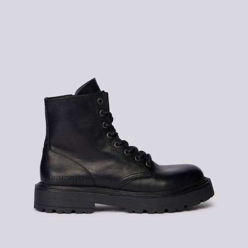 Picture of REPLAY MEN'S URANUS DARK BOOTS IN BLACK