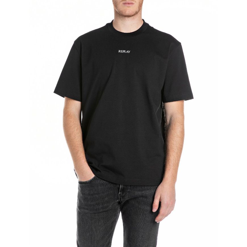 Picture of REPLAY MEN'S COTTON JERSEY T-SHIRT IN BLACK