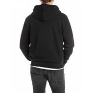 Picture of REPLAY MEN'S BRUSHED FLEECE FULL-ZIP HOODY WITH LOGO IN BLACK 2