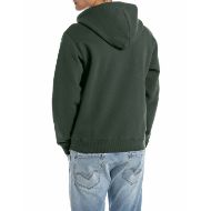 Picture of REPLAY MEN'S FULL-ZIP HOODY WITH LOGO IN BOTTLE GREEN 2