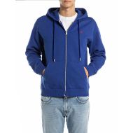 Picture of REPLAY MEN'S FULL-ZIP HOODY WITH LOGO IN ELECTRIC BLUE 1