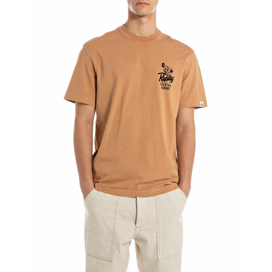 Снимка на REPLAY МЪЖКА ПАМУЧНА БЛУЗА С ПРИНТ REPLAY COCKTAIL LOUNGE В ОРАНЖЕВО