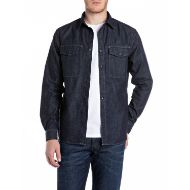 Picture of REPLAY MEN'S DENIM SHIRT WITH POCKETS IN DARK BLUE 1