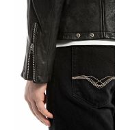 Снимка на REPLAY МЪЖКО КОЖЕНО ЯКЕ FULL-ZIP LEATHER BIKER JACKET В ЧЕРНО 4