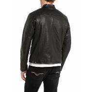 Снимка на REPLAY МЪЖКО КОЖЕНО ЯКЕ FULL-ZIP LEATHER BIKER JACKET В ЧЕРНО 2