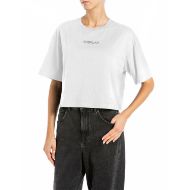 Снимка на REPLAY ДАМСКА БЛУЗА CROPPED OVERSIZED ТОП С ЛОГО В БЯЛО 1