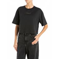 Снимка на REPLAY ДАМСКА БЛУЗА CROPPED OVERSIZED ТОП С ЛОГО В ЧЕРНО 1