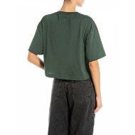 Снимка на REPLAY ДАМСКА БЛУЗА CROPPED OVERSIZED ТОП С ЛОГО В ЗЕЛЕНО 2