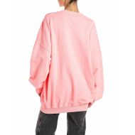 Picture of REPLAY WOMEN'S OVERSIZED SWEATSHIRT WITH CREW NECK IN FUCSIA 2