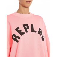Picture of REPLAY WOMEN'S OVERSIZED SWEATSHIRT WITH CREW NECK IN FUCSIA 3