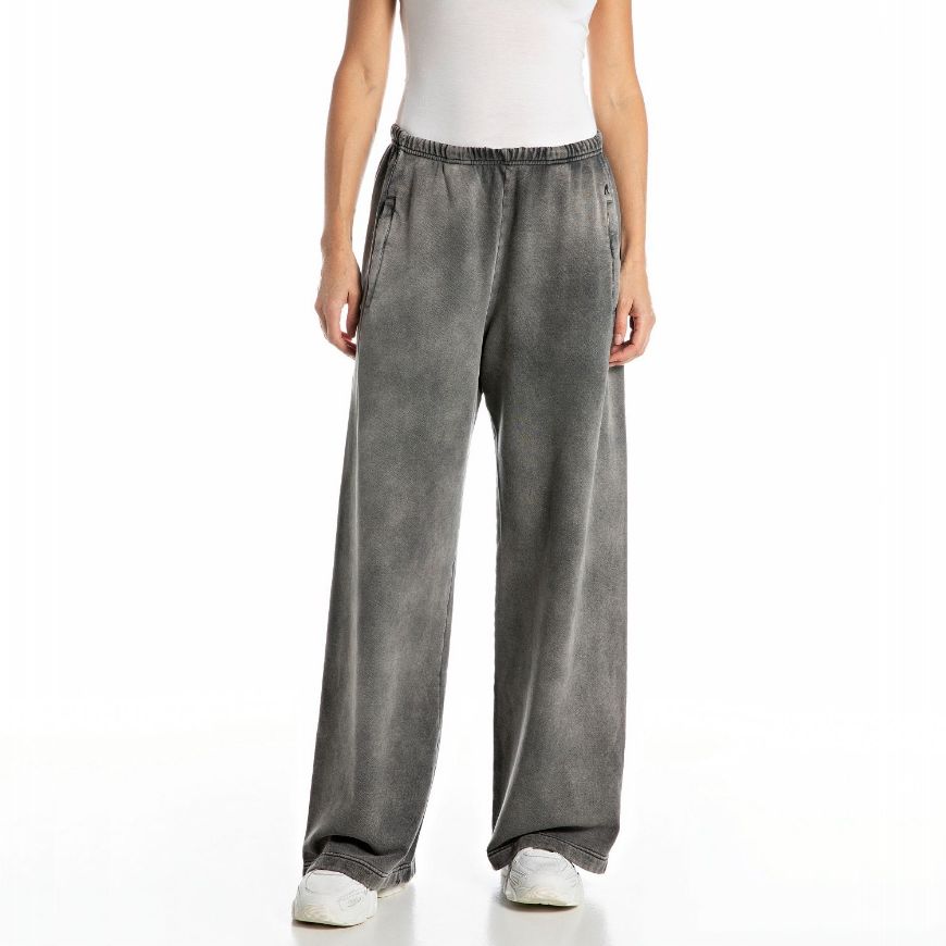 Picture of REPLAY WOMEN'S HIGH WAIST WIDE LEG JOGGER IN DARK GREY