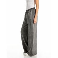 Picture of REPLAY WOMEN'S HIGH WAIST WIDE LEG JOGGER IN DARK GREY 2